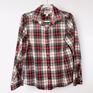 LL Bean 100% Brushed Cotton Stewart Victoria Plaid Flannel no longer sold! sz S
